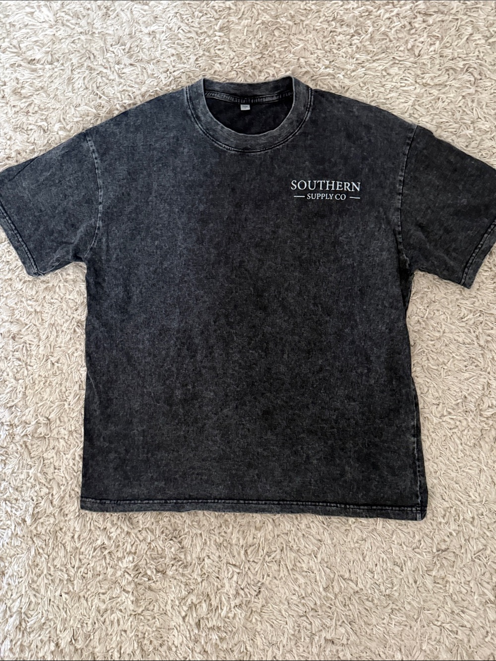 Men's Black Mineral Wash Crewneck T-Shirt